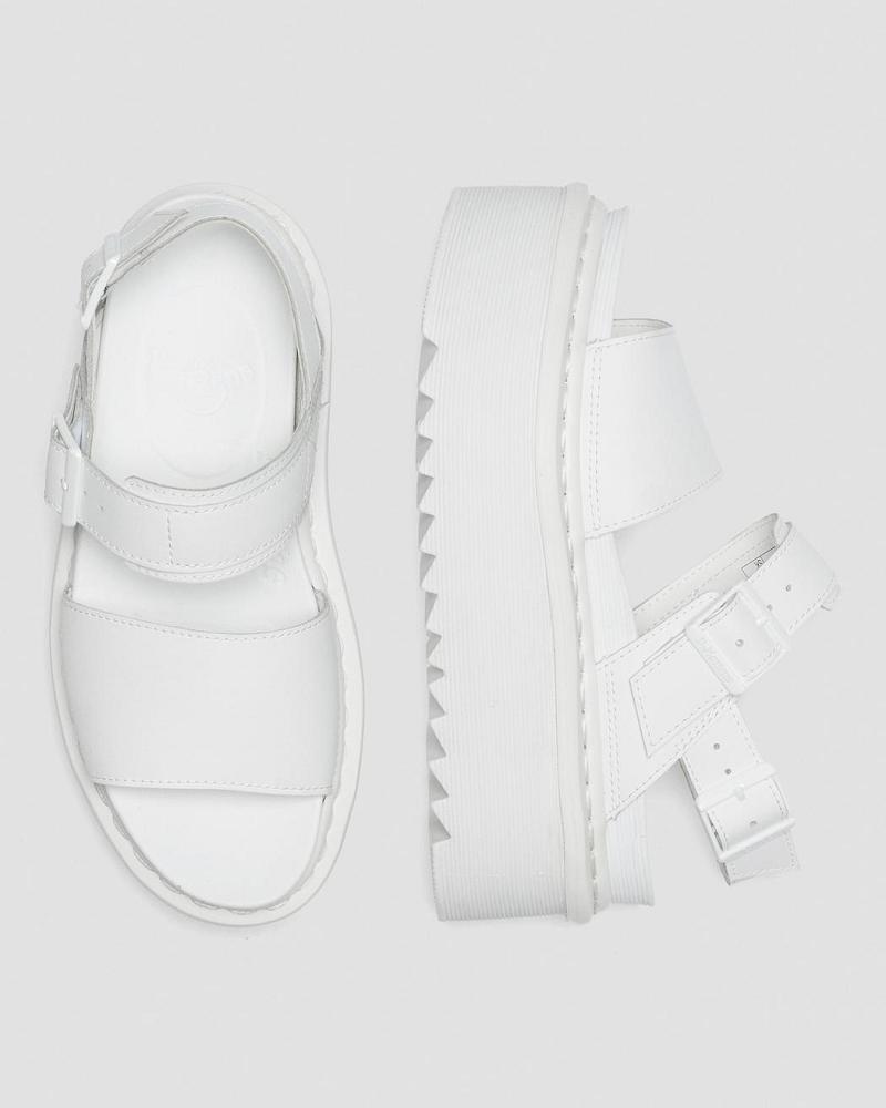 Women's Dr Martens Voss Mono Leather Platform Gladiator Sandals White | AU 306LIS